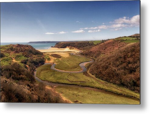 Three Cliffs Valley Metal Print featuring the photograph Three Cliffs Valley by Leighton Collins