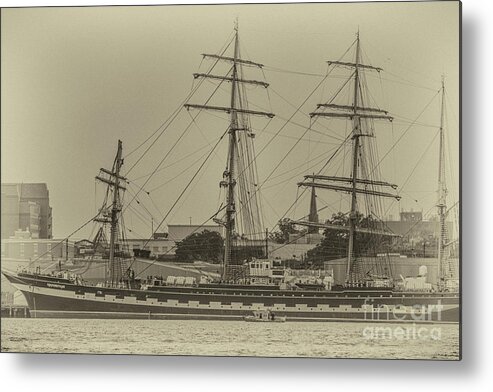 Kruzenshtern Metal Print featuring the photograph Four Masted Tall Ship Docked in Charleston by Dale Powell