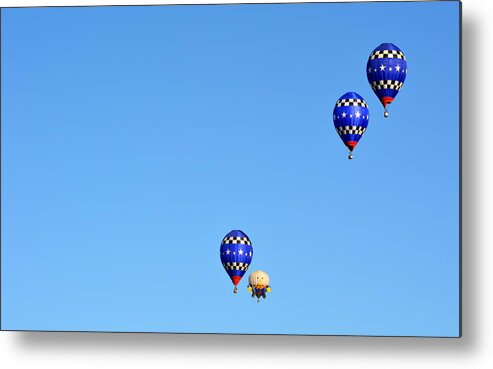 Hot Air Balloons Metal Print featuring the photograph Three of a Kind and Humpty Too by AJ Schibig