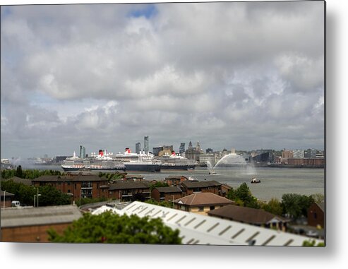 Cunard Metal Print featuring the photograph Three Queens Salute by Spikey Mouse Photography