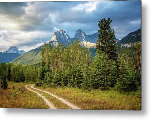 Joan Carroll Metal Print featuring the photograph Three Sisters and A Dirt Road by Joan Carroll