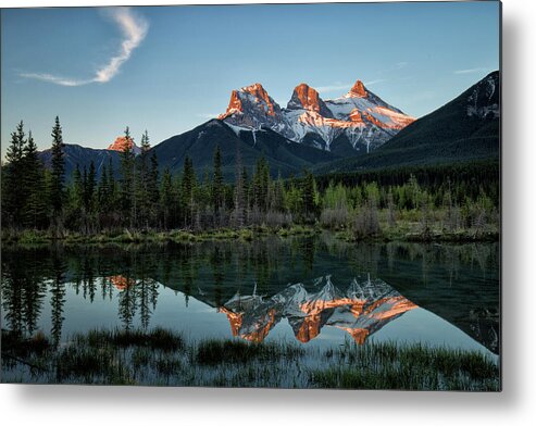 Three Sisters Metal Print featuring the photograph Three Sisters sunrise by Celine Pollard