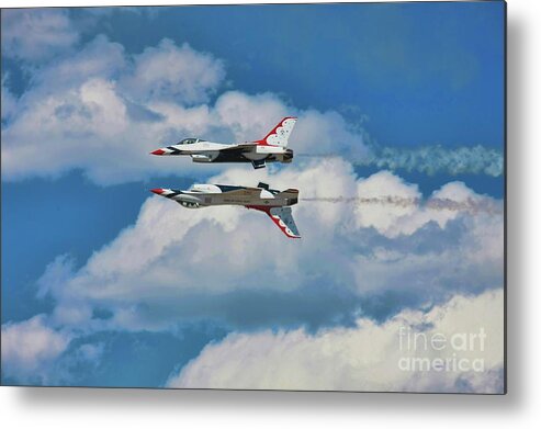 Usaf Metal Print featuring the photograph Thunderbirds Inverted by Richard Lynch