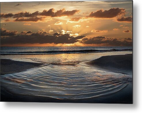 Clouds Metal Print featuring the photograph Tidal Waves at Dawn by Debra and Dave Vanderlaan