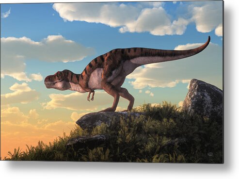 Tigersaurus Metal Print featuring the digital art Tigersaurus Rex by Daniel Eskridge