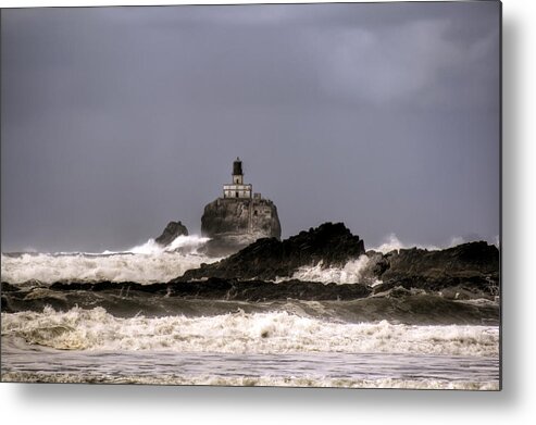 Hdr Metal Print featuring the photograph Tillamook Lighthouse by Brad Granger
