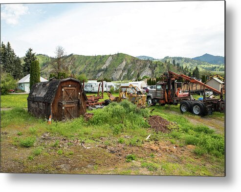 Leavenworth Metal Print featuring the photograph Timber Harvester and Shed Near Cashmere by Tom Cochran