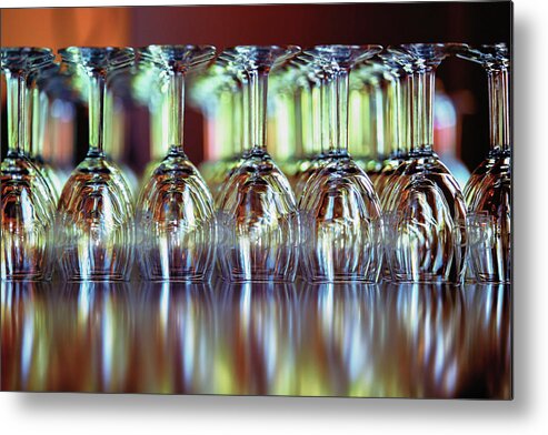 Glass Metal Print featuring the photograph Time For Wine by Bill and Linda Tiepelman