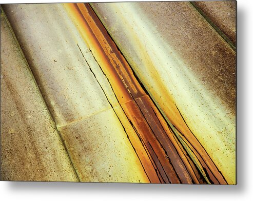 Abstract Metal Print featuring the photograph Tin Roof Abstract by Don Johnson