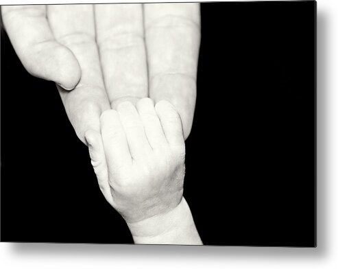 Hands Metal Print featuring the photograph Tiny Grip by Lana Trussell