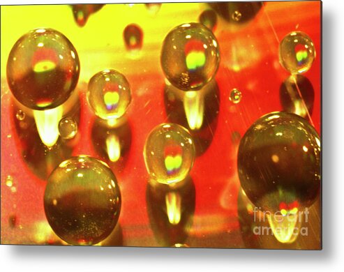 Abstract Metal Print featuring the photograph Tiny water beads by Heiko Koehrer-Wagner