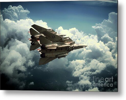 F14 Metal Print featuring the digital art Tomcat Prowlers by Airpower Art