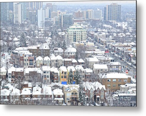 Toronto Metal Print featuring the photograph Toronto Midtown Fresh Snow by Charline Xia