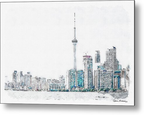 'toronto' Collection By Serge Averbukh Metal Print featuring the digital art Toronto Mornings by Serge Averbukh