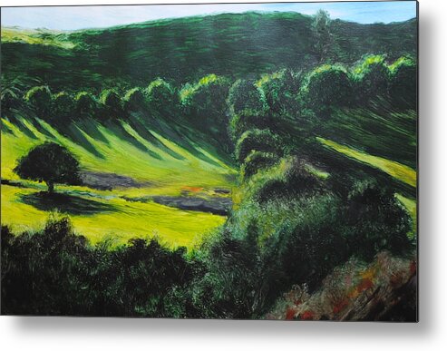 Wales Metal Print featuring the painting Towards Corwen by Harry Robertson