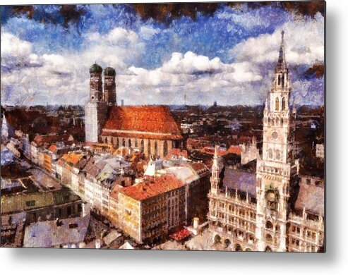 Paint Metal Print featuring the photograph Town hall. Munich by Sergey Simanovsky