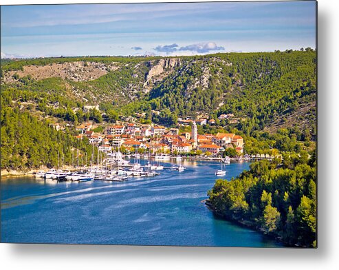 Krka Metal Print featuring the photograph Town of Skradin on Krka river by Brch Photography