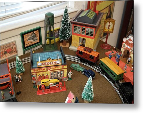 Toys Metal Print featuring the photograph Toytown - View from Gas Station by Michele Myers