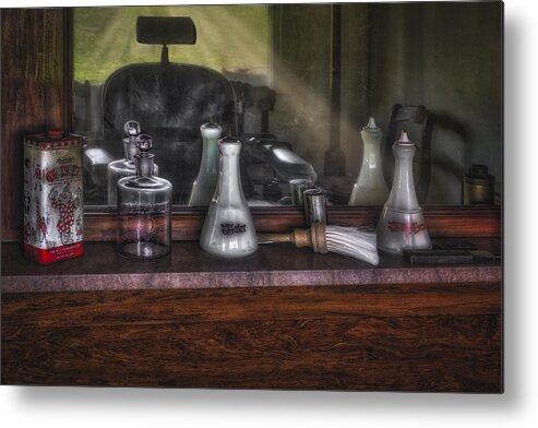 Barber Shop Metal Print featuring the photograph Traditional Barber Shop by Susan Candelario