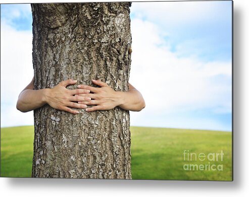 Arm Metal Print featuring the photograph Tree Hugger 2 by Brandon Tabiolo - Printscapes