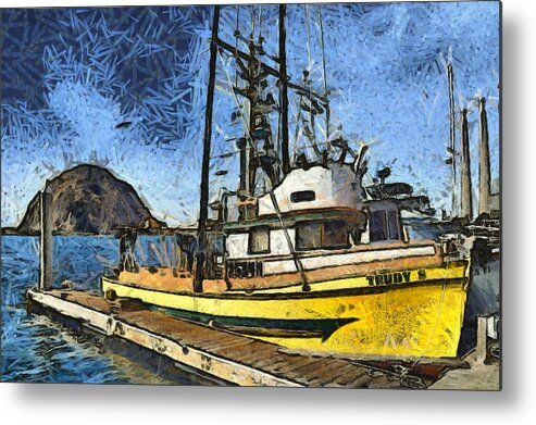 Trudy S Metal Print featuring the photograph Trudy S Fishing Boat Morro Bay California Abstract by Floyd Snyder