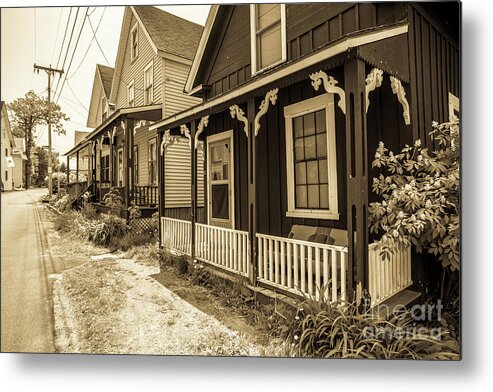 Beach Metal Print featuring the photograph Turn of the Century Cottages Weirs Beach New Hampshire by Edward Fielding
