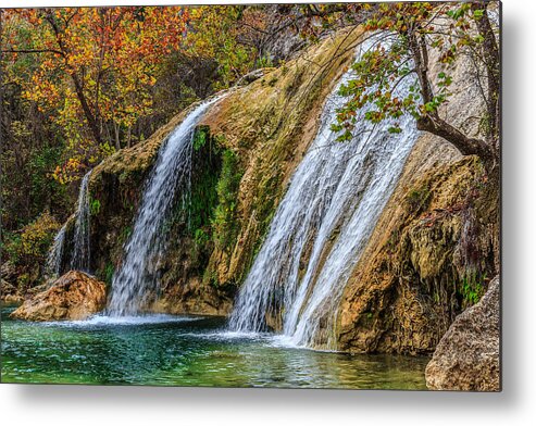 Green Metal Print featuring the photograph Turner Falls by Doug Long