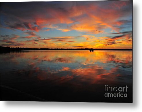 Sunset Metal Print featuring the photograph Row Your Boat by Terri Gostola