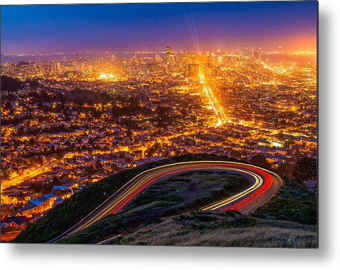 California Metal Print featuring the photograph Twin Peaks Twilight by Ryan Moyer