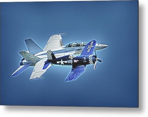 Airplanes Metal Print featuring the photograph Two Fighters 01 by Ross Powell