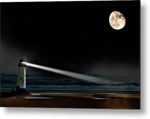 Lighthouse Metal Print featuring the photograph Two Guiding Lights by Meirion Matthias