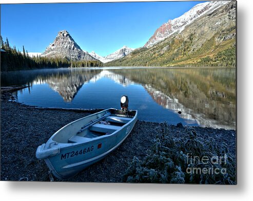  Metal Print featuring the photograph Two Medicine Boat 2 by Adam Jewell