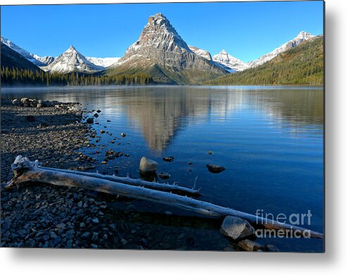 Two Medicine Metal Print featuring the photograph Two Medicine Drift Log by Adam Jewell