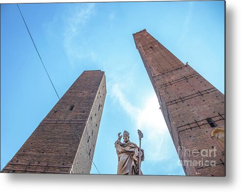 Bologna Metal Print featuring the photograph Two Towers Bologna by Benny Marty