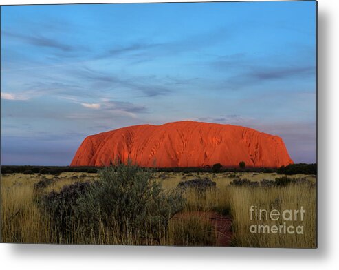 Mountain Metal Print featuring the photograph Uluru Sunset 03 by Werner Padarin
