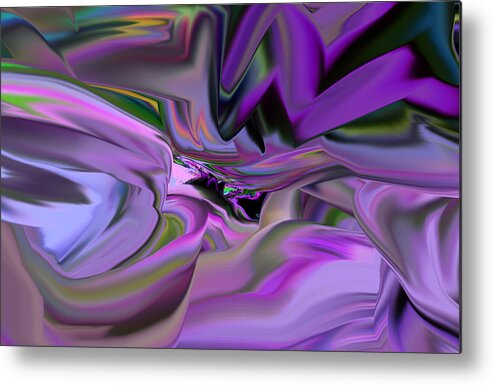 Original Modern Art Abstract Contemporary Vivid Colors Metal Print featuring the digital art Under by Phillip Mossbarger