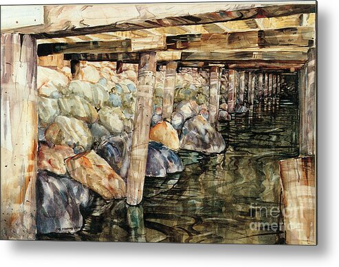 Seascape Metal Print featuring the painting Under the Boardwalk by P Anthony Visco