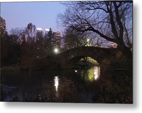 Central Park Nyc Metal Print featuring the photograph Under the bridge by Elena Perelman