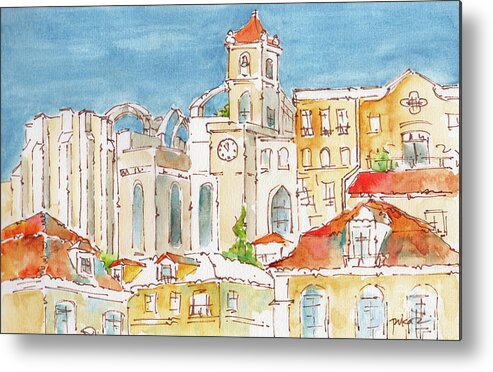 Impressionism Metal Print featuring the painting Up From Rossio Square by Pat Katz