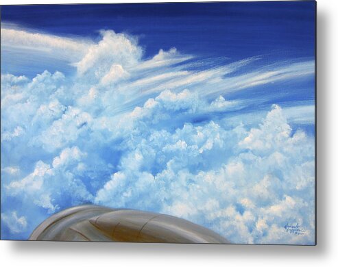 Clouds Metal Print featuring the painting Up in the Air by Leonardo Ruggieri