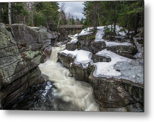 Upper Metal Print featuring the photograph Upper Falls Winter by White Mountain Images