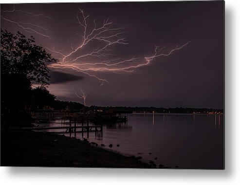 Landscape Metal Print featuring the photograph Upward Lightning by John Crothers