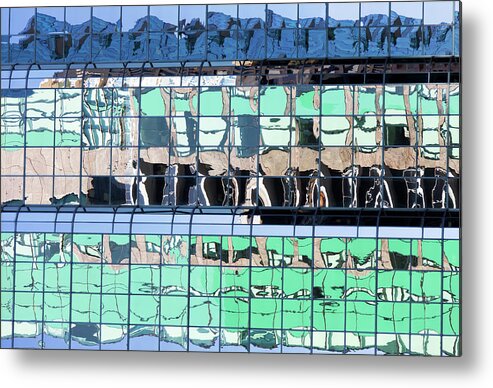 Abstract Metal Print featuring the photograph Urban Reflections by Ramunas Bruzas