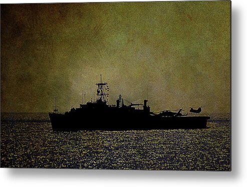 Navy Metal Print featuring the photograph USS Ponce LPD-15 by Reynaldo Williams