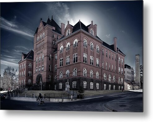 Uw Madison Science Hall Haunted Building Brick University Of Wisconsin Spooky College Horizontal Architecture Landscape Frank Lloyd Wright Metal Print featuring the photograph Famous Haunted Science Hall at UW Madison by Peter Herman