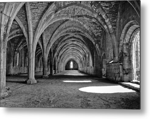 Monochrome Photography Metal Print featuring the photograph Vaults. by Elena Perelman