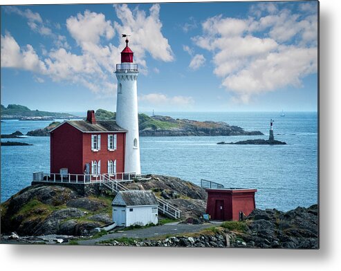 Fisgard Lighthouse Metal Print featuring the photograph Veiw of the Fisgard Lighthouse by Jeanette Mahoney