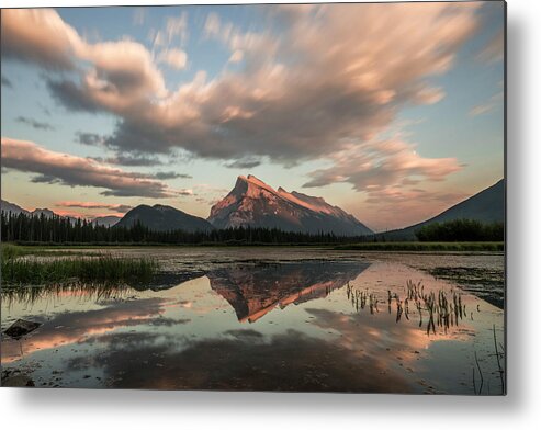 Sunset Metal Print featuring the photograph Vermillion lakes by Philip Cho
