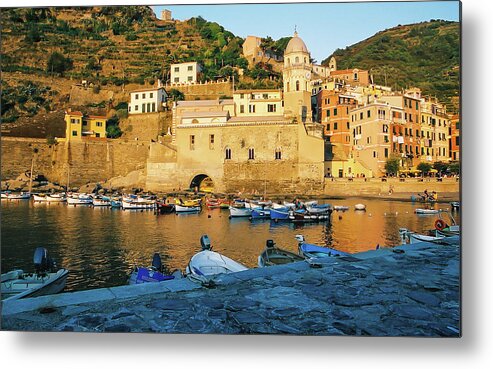 Vernazza Metal Print featuring the photograph Vernazza, Italy, at Sunset by Patrick Civello
