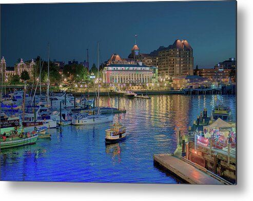 Victoria Metal Print featuring the photograph Victoria at Night by Patricia Dennis